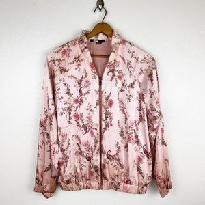 Haute Hippie Clara Floral Bomber Jacket in Pink